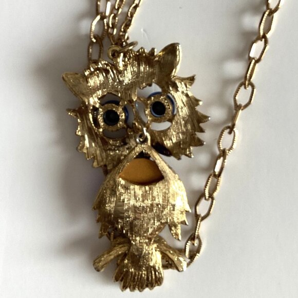 Blue Owl Necklace Pendant Double Chain Women's Jewelry Accessories - Picture 3 of 4